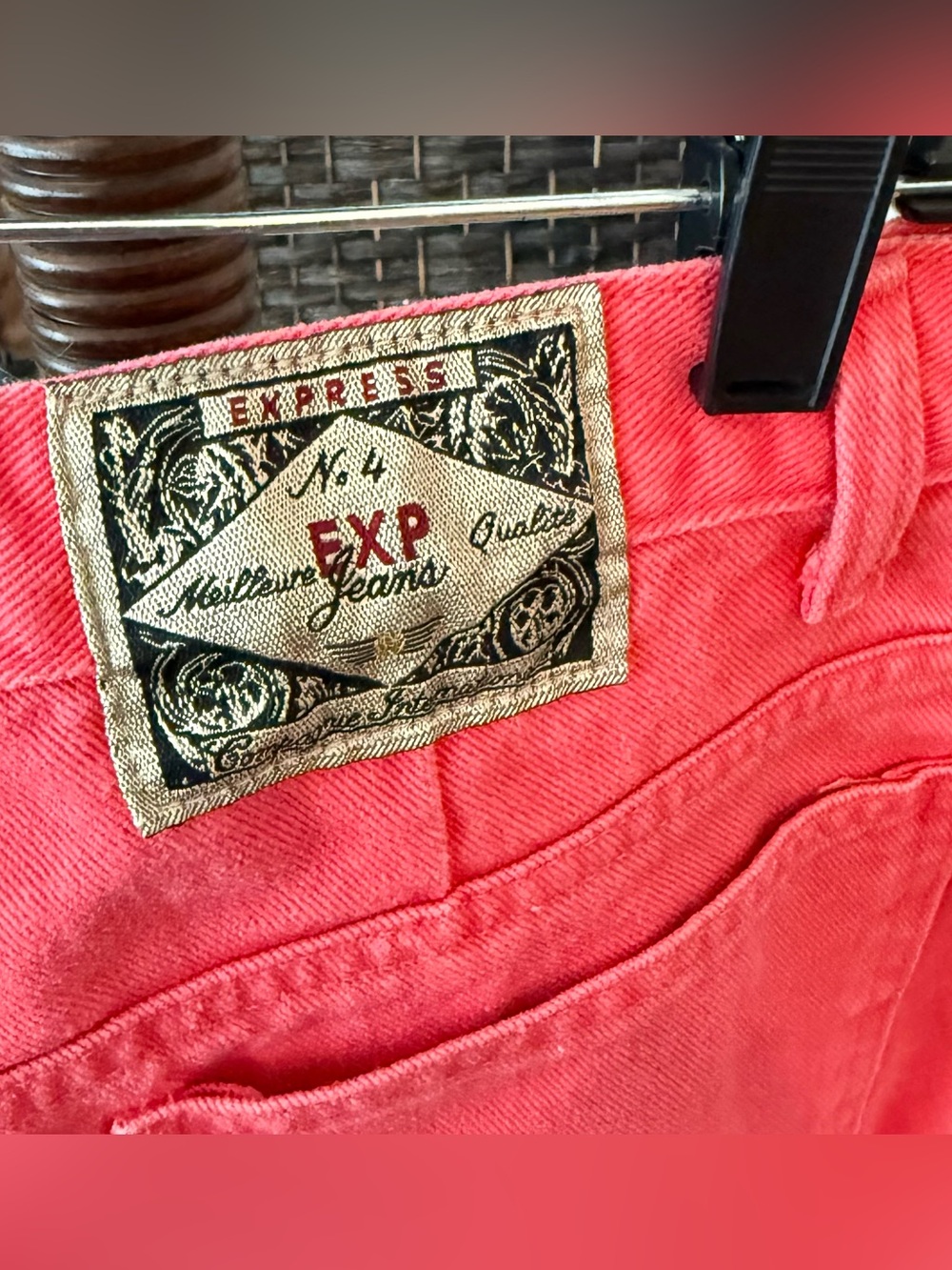 🩷 Vintage Express Pink Mom Jeans USA Made High Rise Tapered Leg Sz Medium - Picture 4 of 13